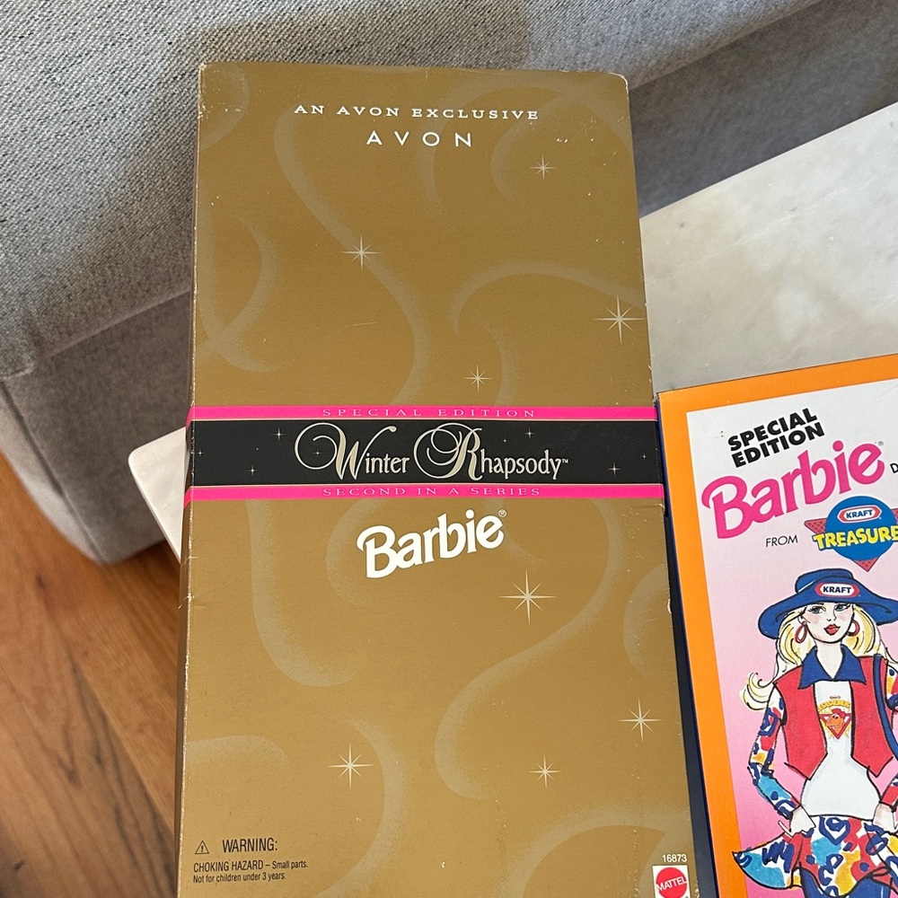 Avon Winter Rhapsody Barbie in Gold Packaging